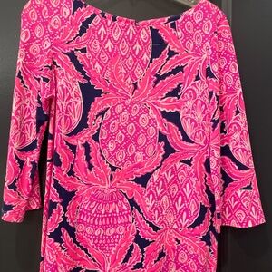 Lily pulitzer pink and navy top